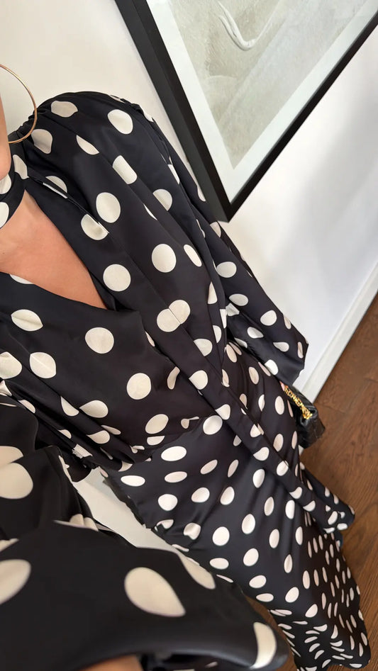 The Polka Black Maxi Dress