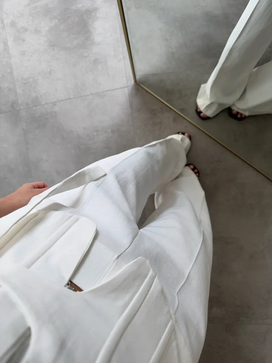 EKRU PALAZZO WITH COVER POCKET SUIT