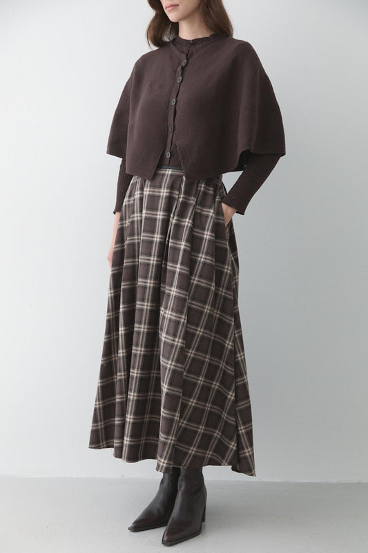 PLAID PATTERNED MIDI SKIRT