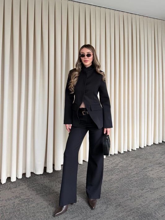 Classic Ivory Black Two-Piece Suit