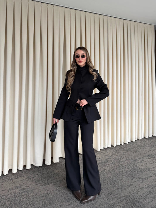 Classic Ivory Black Two-Piece Suit