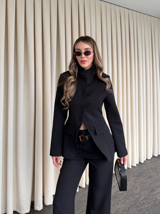 Classic Ivory Black Two-Piece Suit