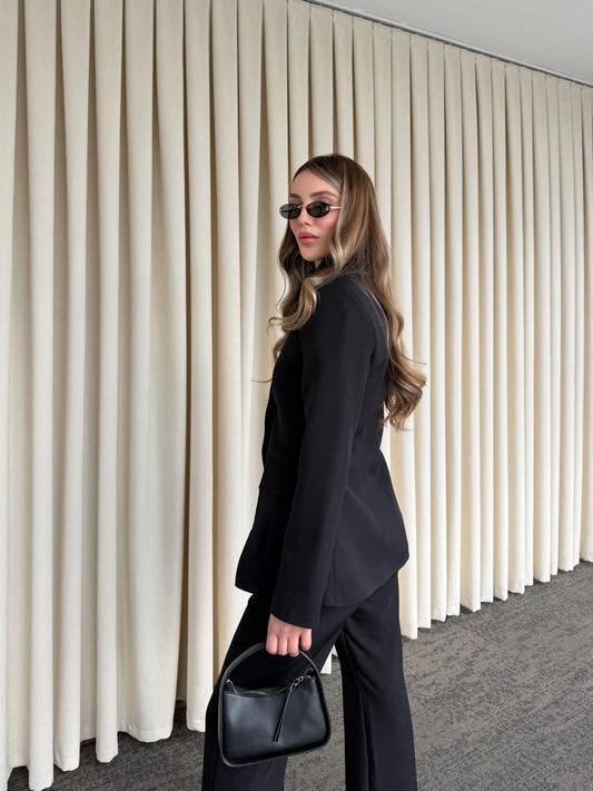 Classic Ivory Black Two-Piece Suit