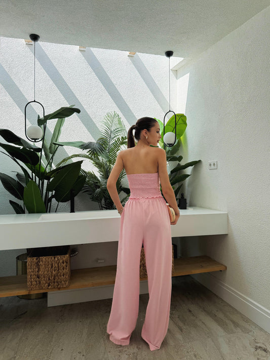 Kalias Strapless Asymmetrical Cut Suit