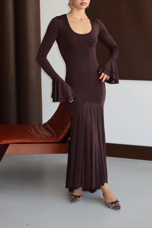 Eva with Flounce Sleeves Dress