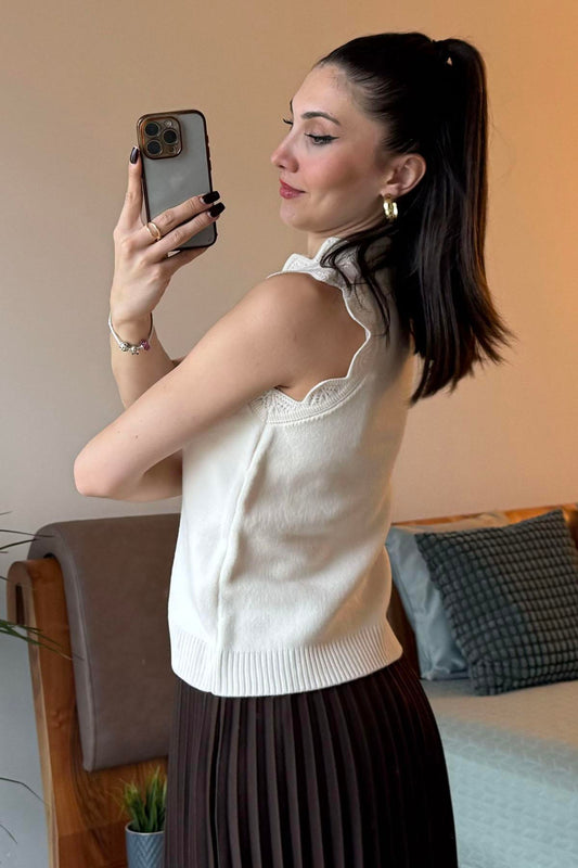 كنزة نسائية محبوكة من الدانتيل