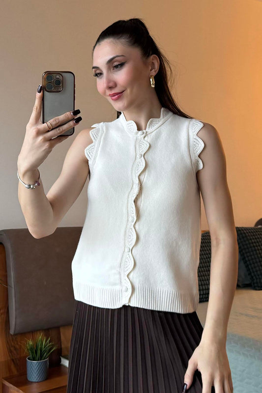 كنزة نسائية محبوكة من الدانتيل