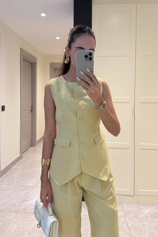 Premium Belted Back Linen Suit