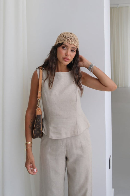 Natural Ceres Raw Linen Set