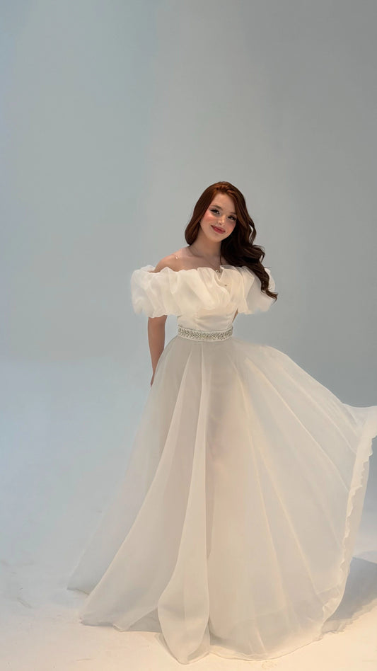 Peri White Vibe Evening Dress