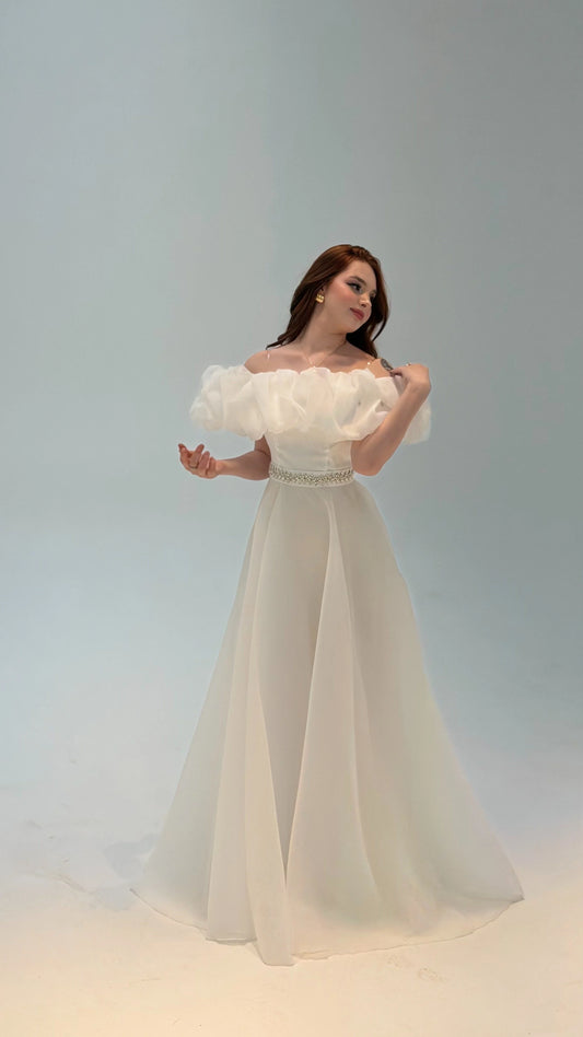 Peri White Vibe Evening Dress