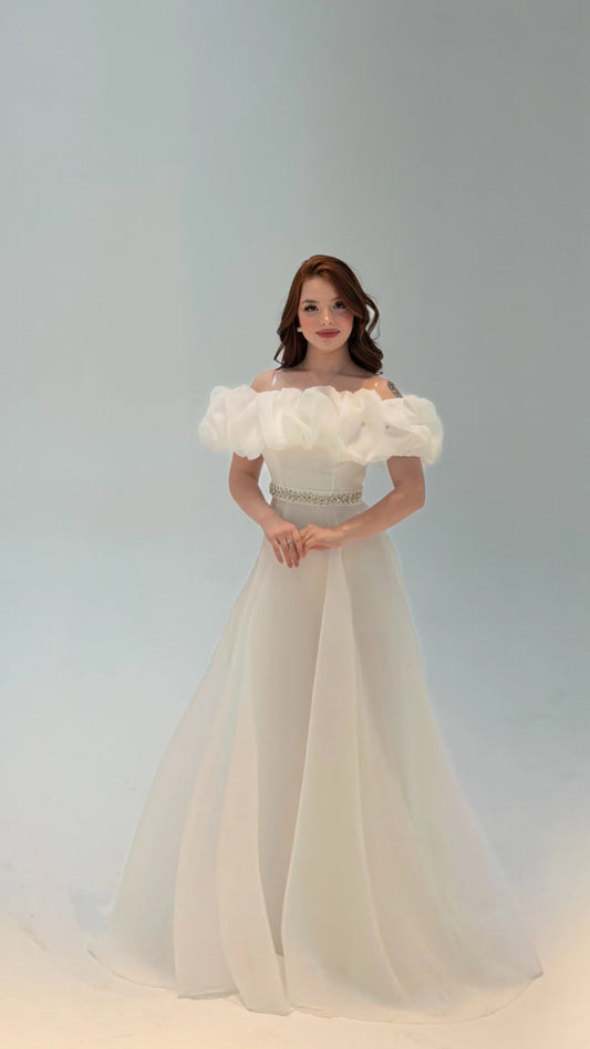 Peri White Vibe Evening Dress