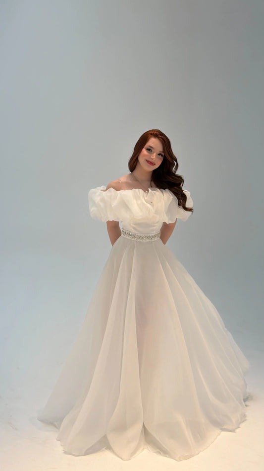 Peri White Vibe Evening Dress