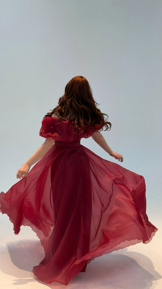 Peri Burgundy Vibe Evening Dress