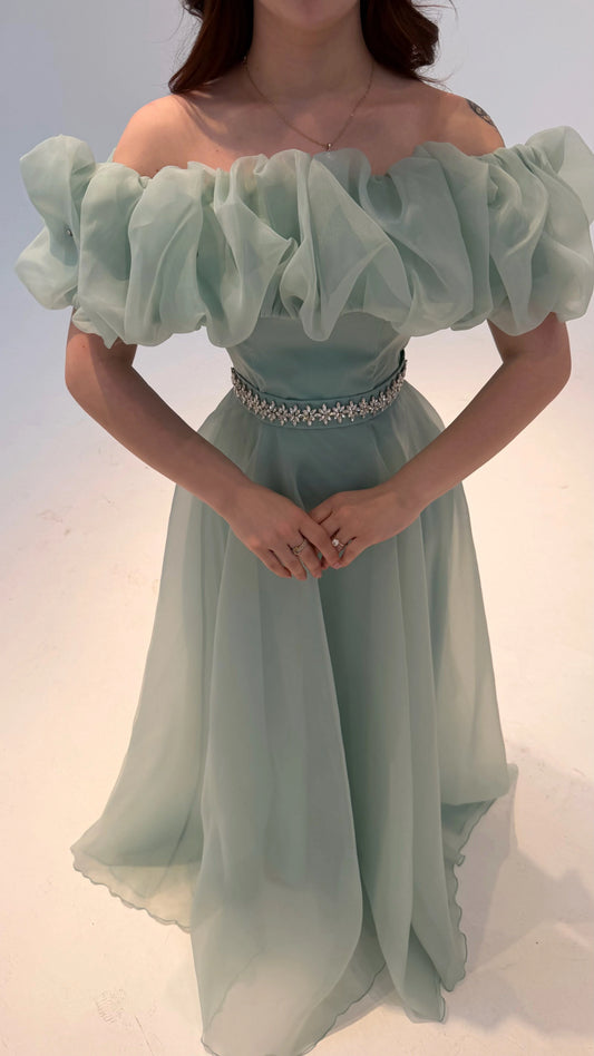 Peri Mint Green Vibe Evening Dress