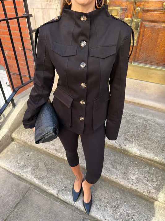 High-Collar Tailored Jacket