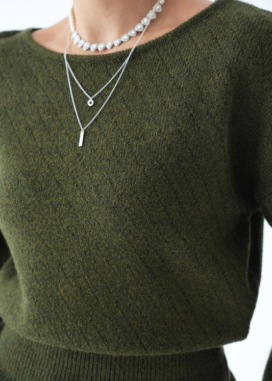 Sculpted Waist Knit Sweater