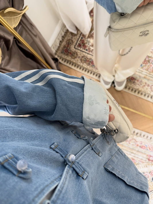Chinese Frog-Button Denim Jacket