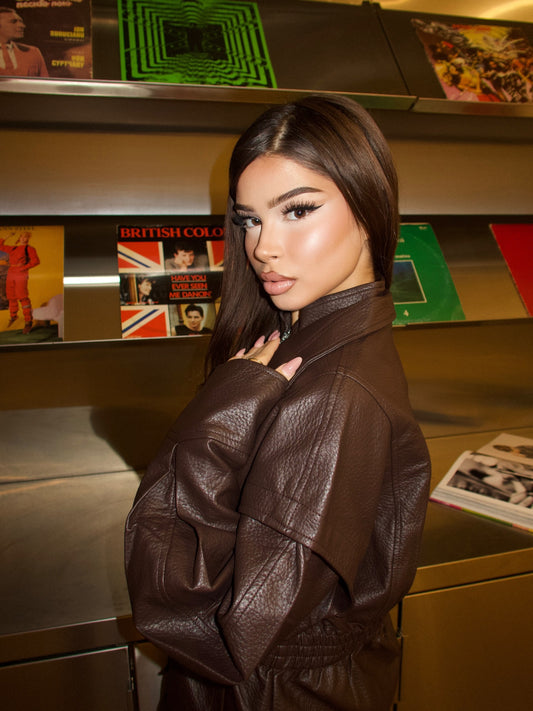 Valeria Espresso Leather Jacket