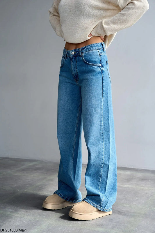 Sweet Blue Loose Leg Denim Jeans
