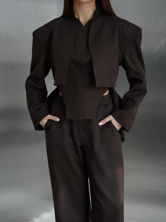 Elegant Brown Three Piece Suit