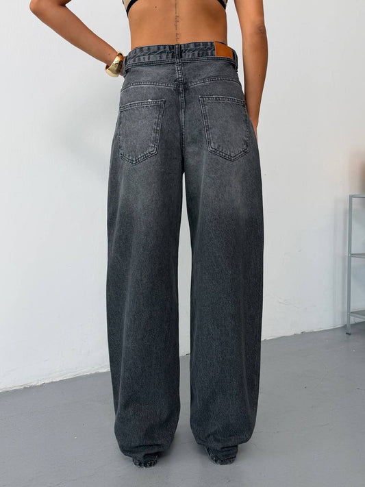 Avery Charcoal Vintage Wash Balloon Jeans