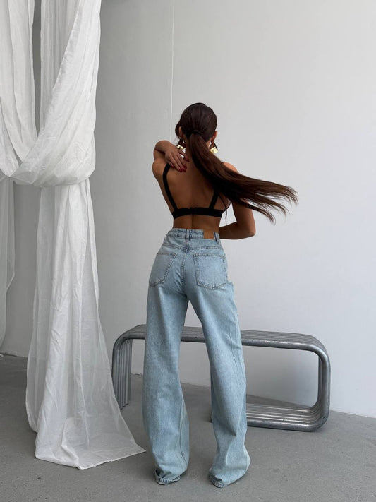 Baby Blue High-Waist Jeans