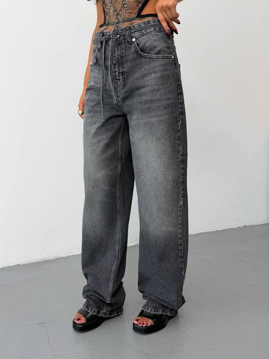 Avery Charcoal Vintage Wash Balloon Jeans