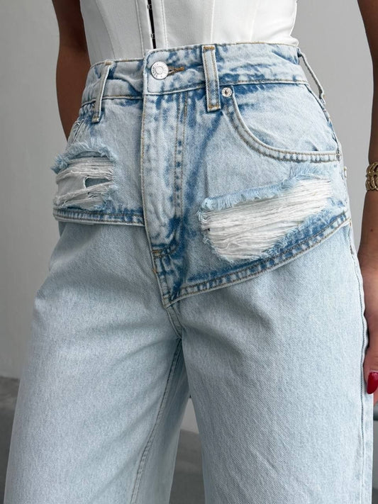 Baby Blue High-Waist Jeans
