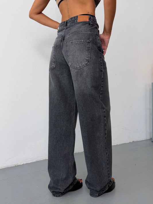 Avery Charcoal Vintage Wash Balloon Jeans