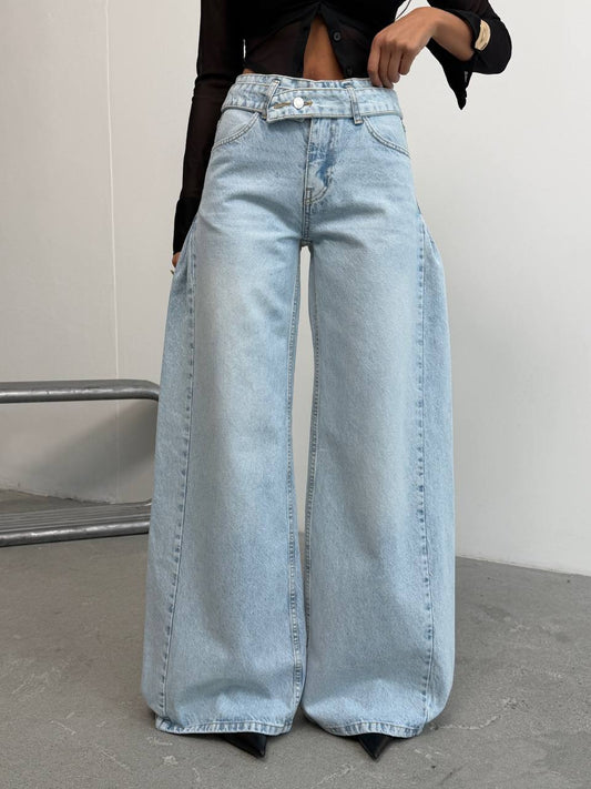 Ice Blue High-Waist Jeans