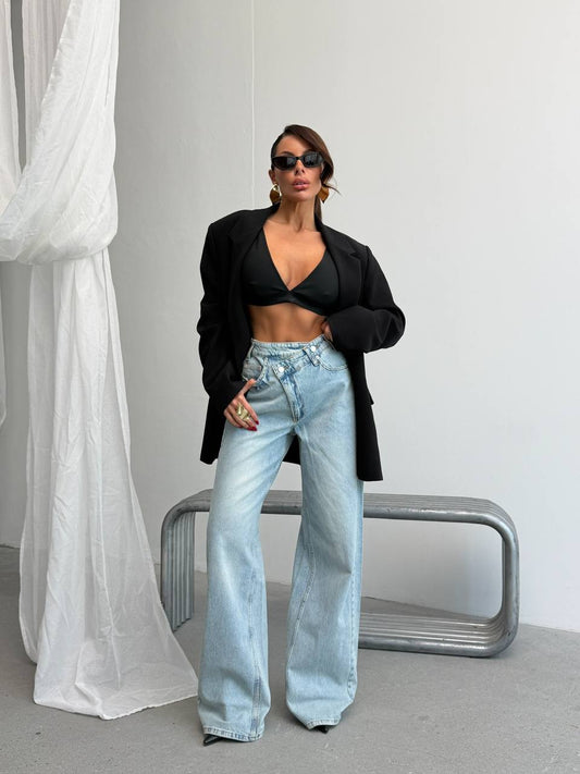 Baby Blue High-Waist Jeans