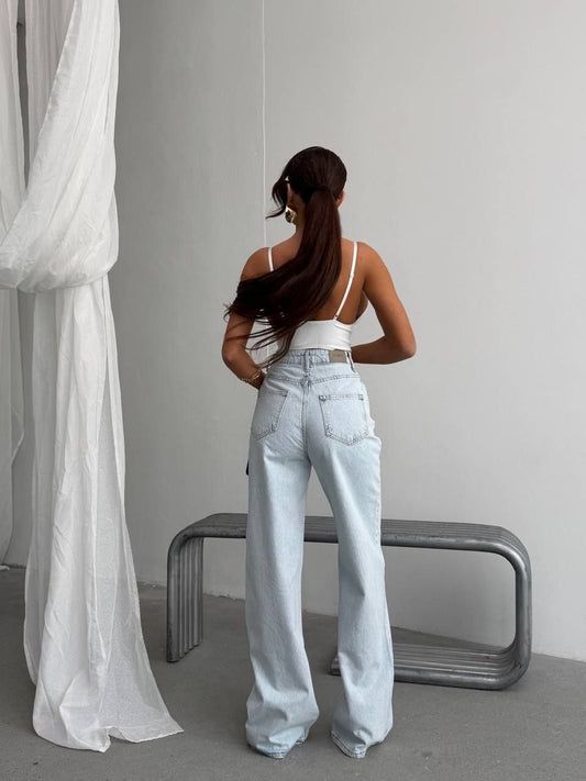 Baby Blue High-Waist Jeans