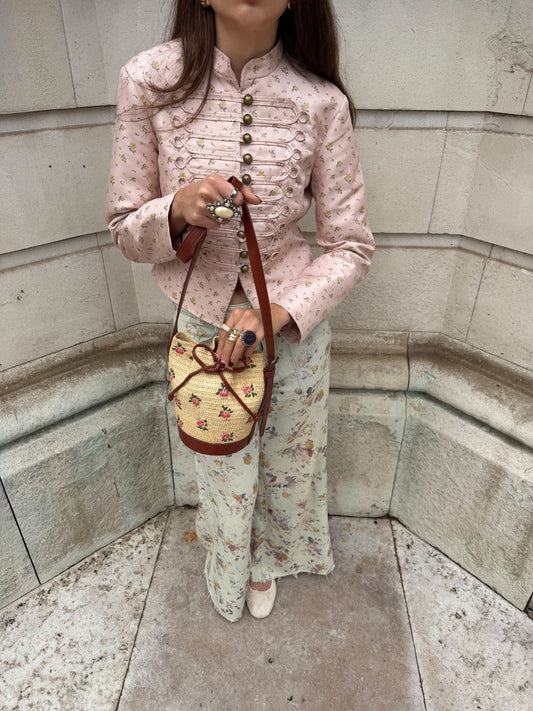 Powder Pink Braided Satin Jacket