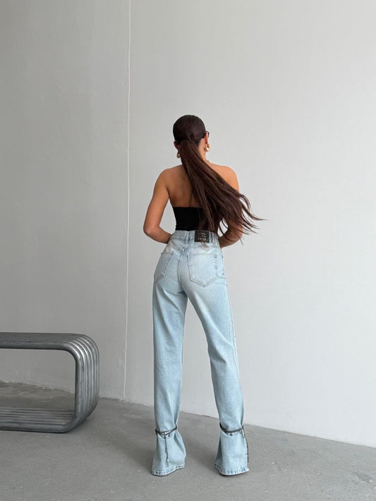 Baby Blue High-Waist Jeans