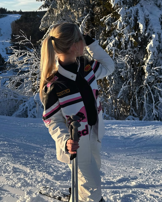 جاكيت جلد وردي اللون من ريد بُل ريس