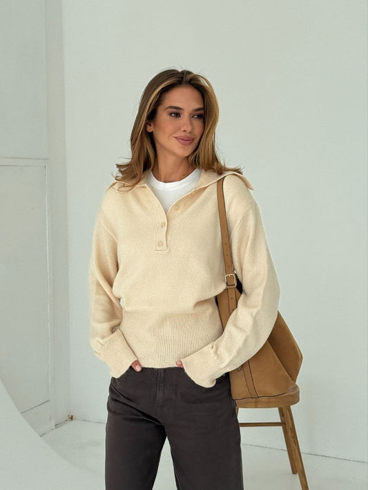 كنزة محبوكة مضلعة