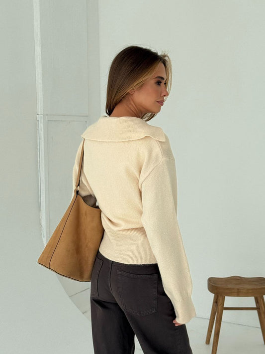 كنزة محبوكة مضلعة