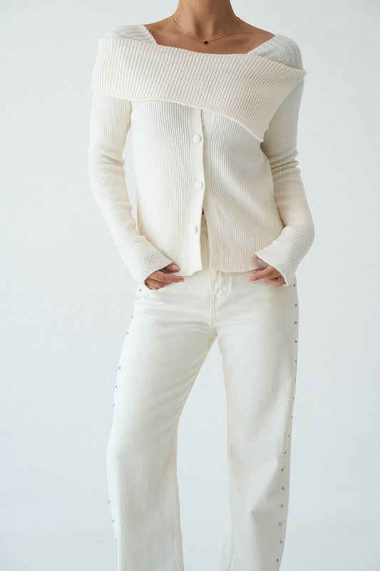 كنزة نسائية بأكمام طويلة