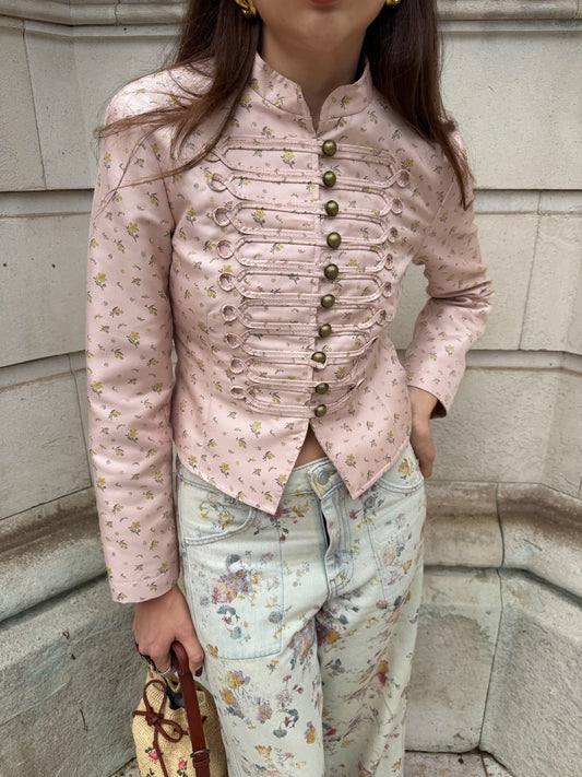Powder Pink Braided Satin Jacket