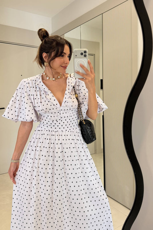 Aurora Dotted Maxi Dress