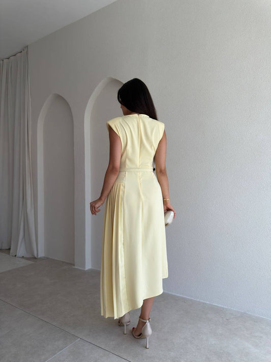 Yellow Evelyn Belted Dress