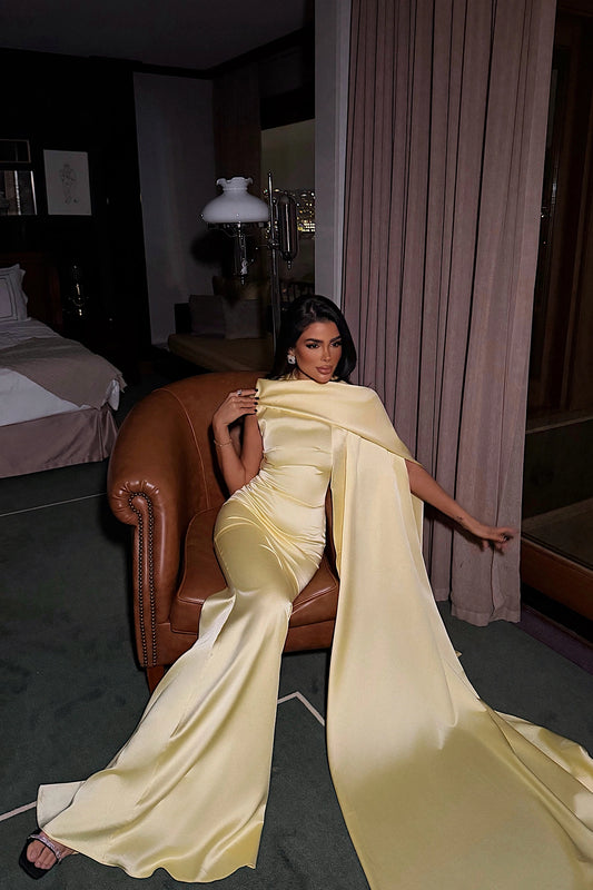 Yellow Messcy Long Scarf Dress