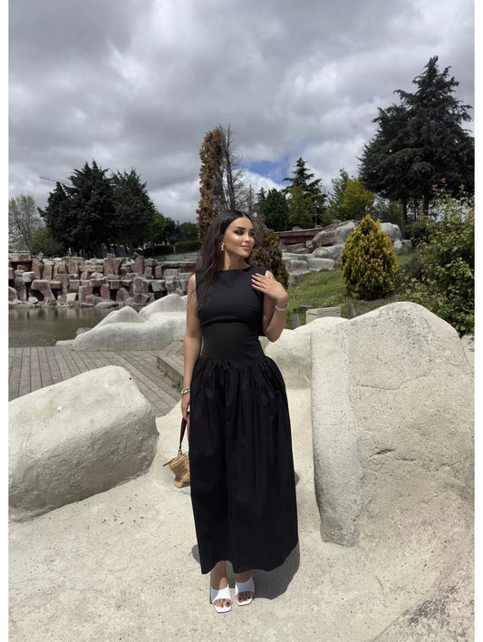 SABRINA DRESS WITH BACK COLLAR DETAILED CLARET