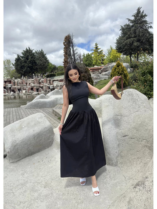 SABRINA DRESS WITH BACK COLLAR DETAILED CLARET