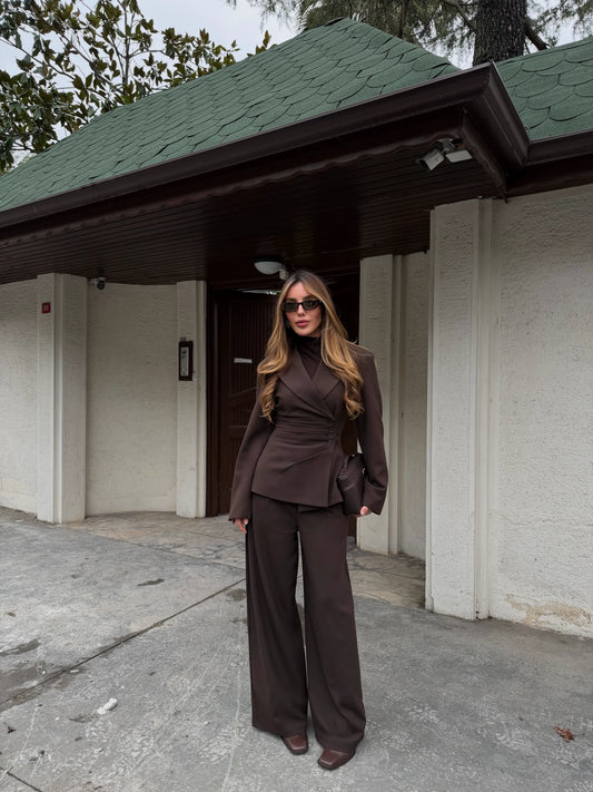 Brown 4-Button Side Suit