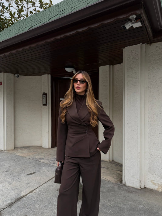 Brown 4-Button Side Suit