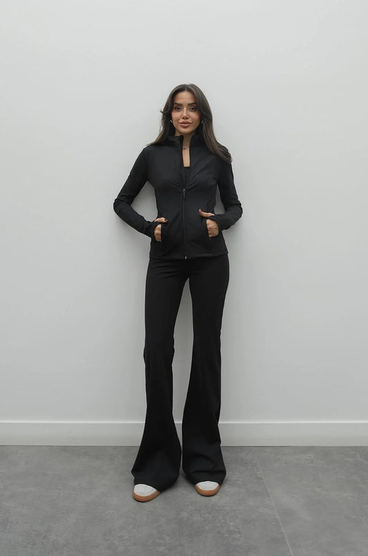 Black Cotton Three-Piece Suit