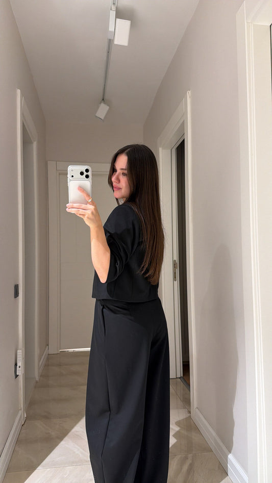 Pure Elegance Black Two-Piece Set