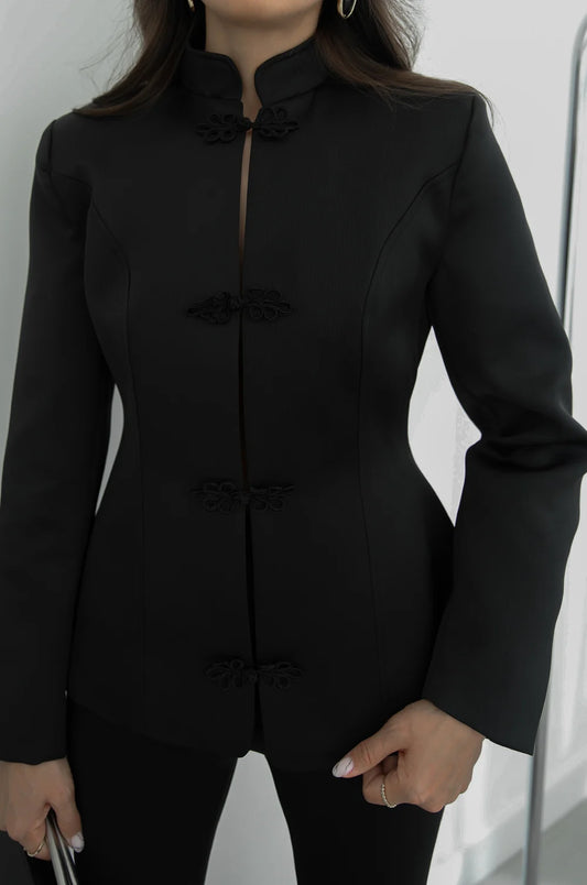 Black Napoleon Satin Jacket